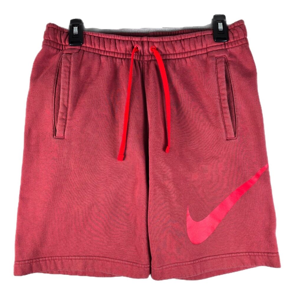 Nike Sportswear Club Fleece Shorts Men Adult Small Red Swoosh 843520 661